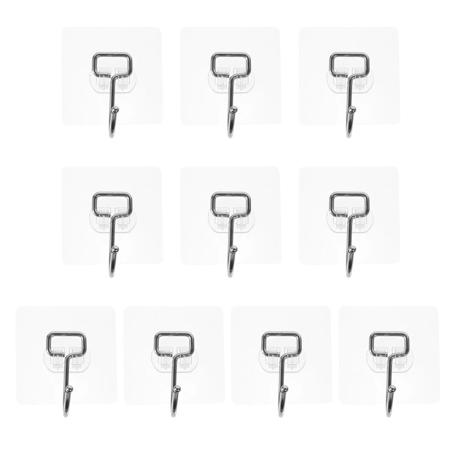 

10Pcs Self-adhesive Hooks Bathroom Heavy Duty Hooks Multi-function Wall Hooks for Home