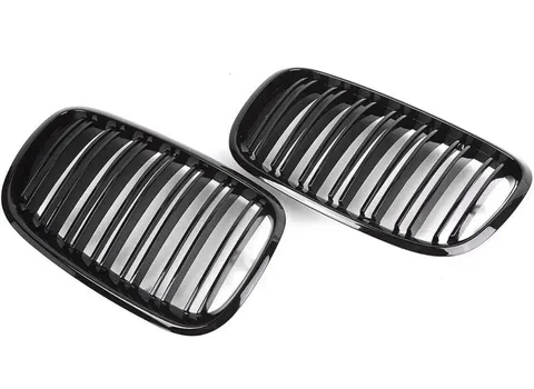 Глянцевая черная углеродная решетка для BMW X5 E70 2007-2013 X6 E71 E72 2008-2014, автомобильные аксессуары