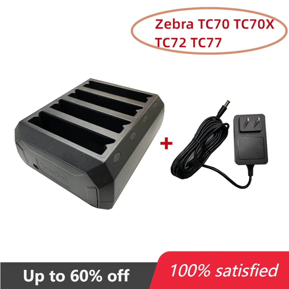 Brand New 4-Slot Battery Charging Base with Adapter(SAC-TC7X-4BTYC1)For Zebra Symbol TC70 TC70X TC72 TC77