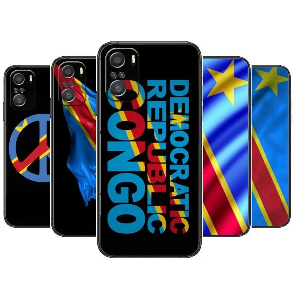 

Congo Democratic Republic Flag For Xiaomi Redmi Note 10S 10 9T 9S 9 8T 8 7S 7 6 5A 5 Pro Max Soft Black Phone Case