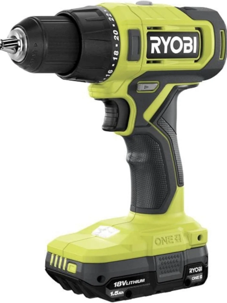 Комплект аккумуляторной дрели 1/2 дюйма с дрелью Ryobi (2) зарядное устройство для