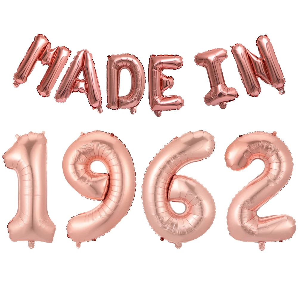 1Set Made in 1992 1982 1972 Balloons for 30th 40th 50th Birthday Gold Silver Rose Ballon Wedding Anniversary Decoration - купить по