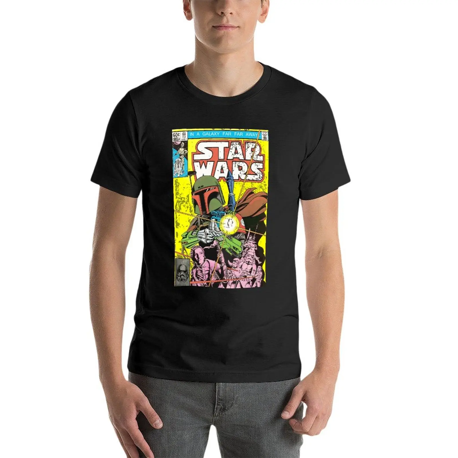 

Boba Fett Comic Cover Oversized T-Shirts Branded Mens Clothing Short Sleeve Streetwear Large Size Tops Tee