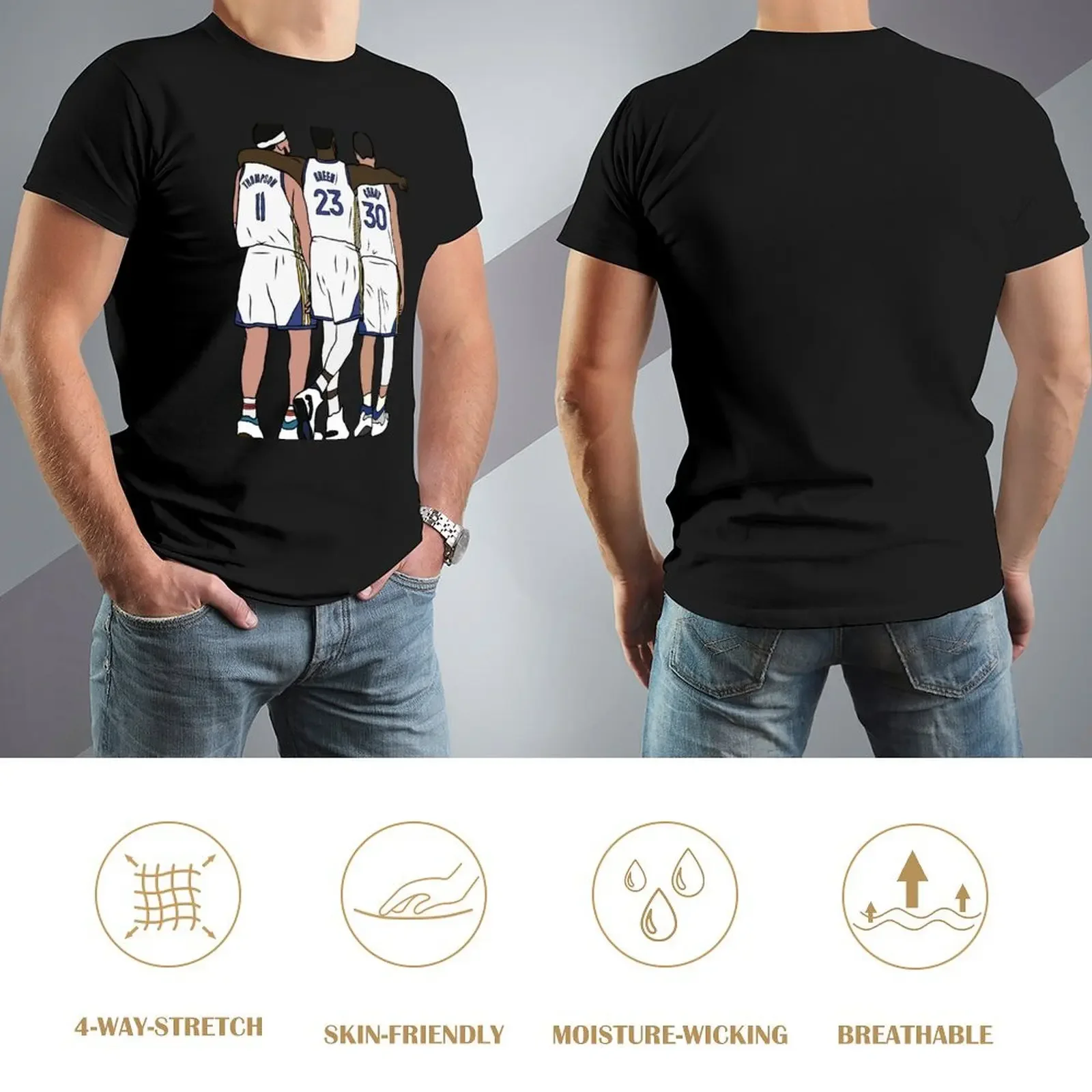 Футболка Klay Draymond &amp Steph уличная винтажная футболка с рисунком компрессионная