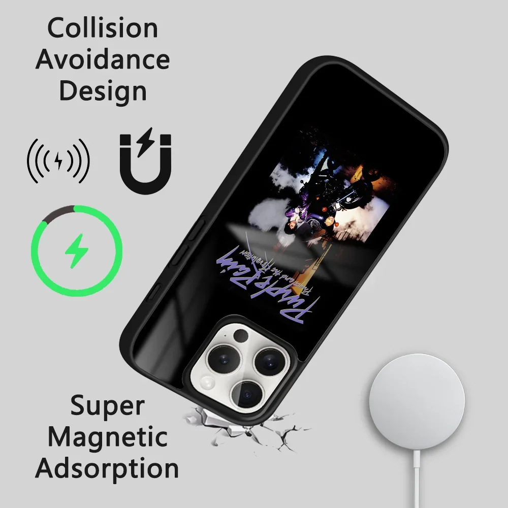 Prince R-Rogers Nelson Phone Case For iPhone 16 15 14 13 12 11 Pro Max Plus Mini Magsafe Mirror Wireless Magnetic Cover