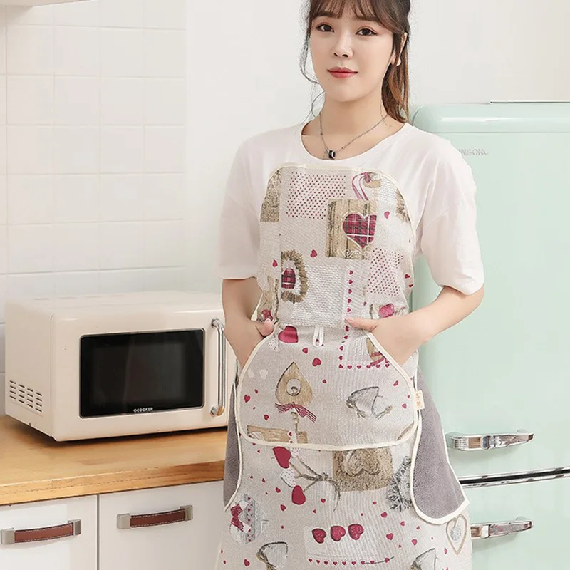 

Автоматический фартук без завязок, водонепроницаемый, маслостойкий, пыленепроницаемый, модный, искусственный кухонный фартук для готовки дома, кухонный инструмент