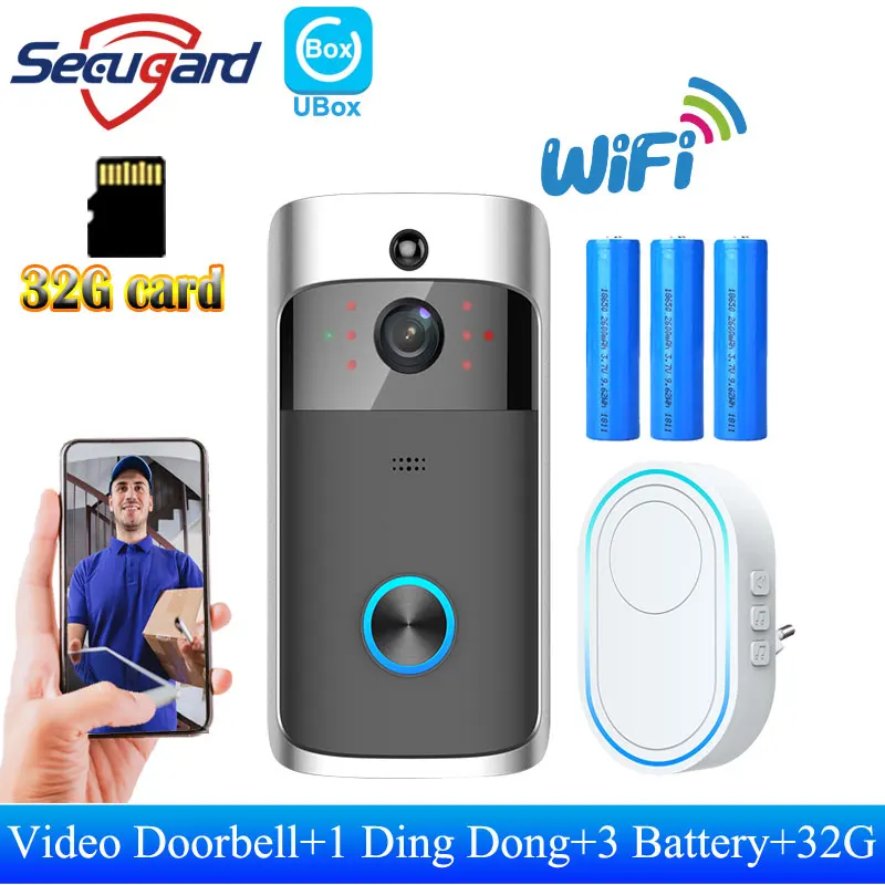 

1080P HD Video Doorbell Wifi Camera Outdoor 2MP Wireless Door Bell Welcome Night Vision Intercom Voice Smart Home Security Alarm