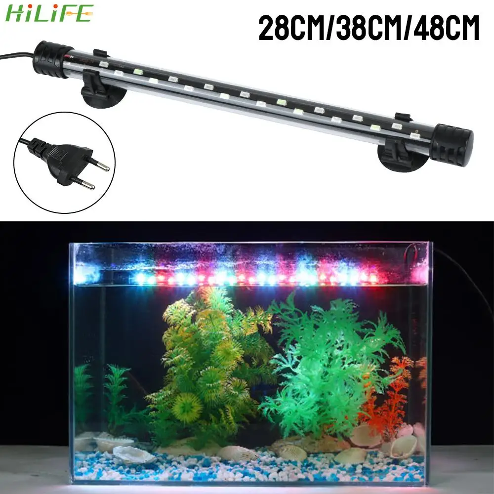 

Aquarium Submersible Lamp EU Plug AC 90~260V Underwater Fish Tank Light Bar RGB Decorative Lighting 28/38/48cm