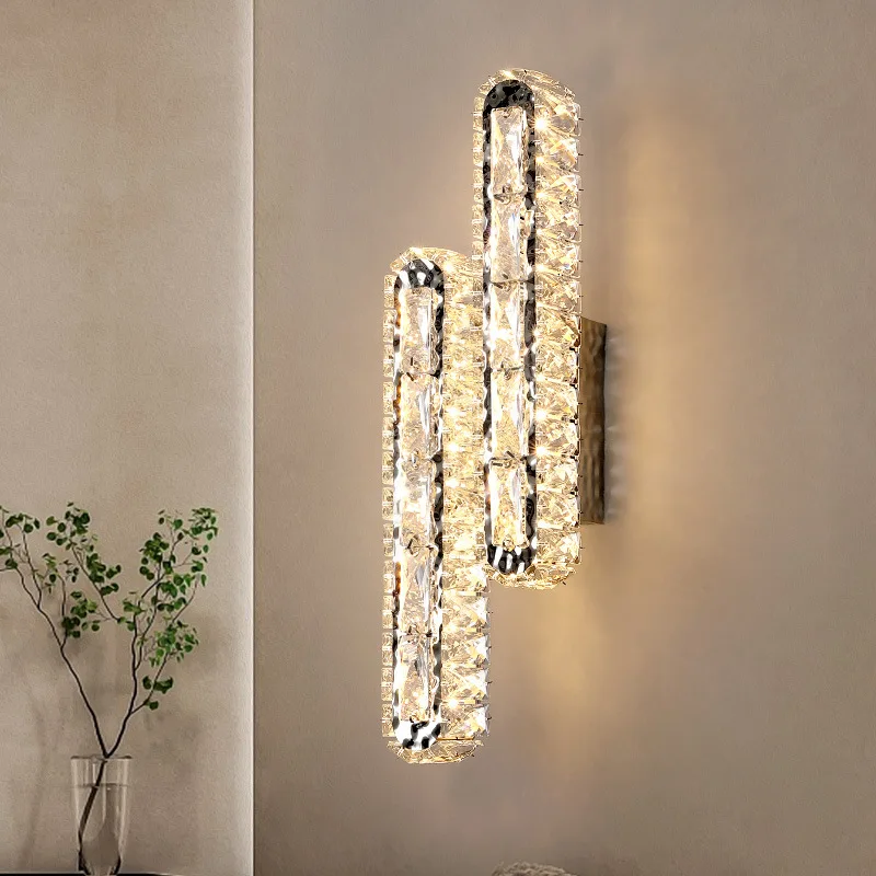 Light luxury Crystal Wall Lamp Modern Home Lighting Decoration Bedroom Living Room Light Background Wall Light