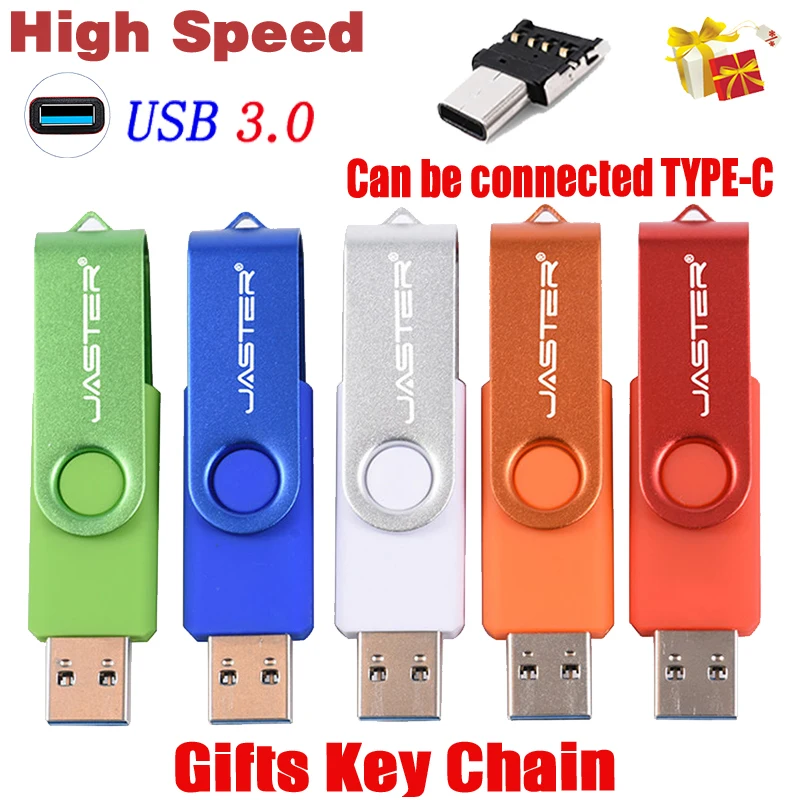 

OTG 3.0 High Speed USB Flash Drive 64GB Free Custom LOGO Pen Drives 32GB Gift Key Chain Memory Stick 16GB Wedding U Disk 8GB 4GB