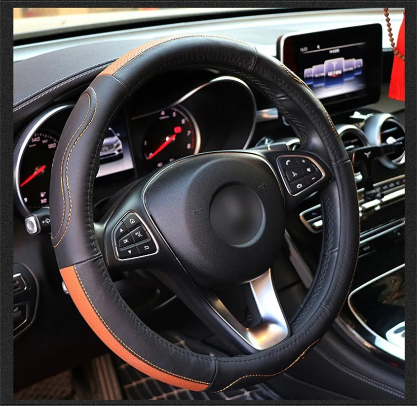 

Car Steering Wheel Cover For Volkswagen VW Polo Sedan Touareg Touran Passat B7 B6 B8 Golf 7 5 6 Tiguan Accessories