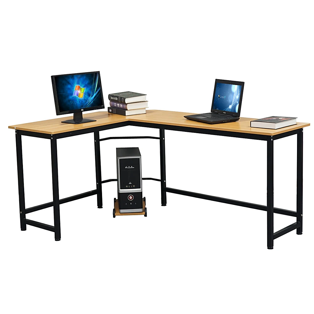 

Two Colors L-ShapedL-Shaped Desktop Computer Desk Computer Table PC Desk Rotating Corner Desk; Modern Office Study Workstation