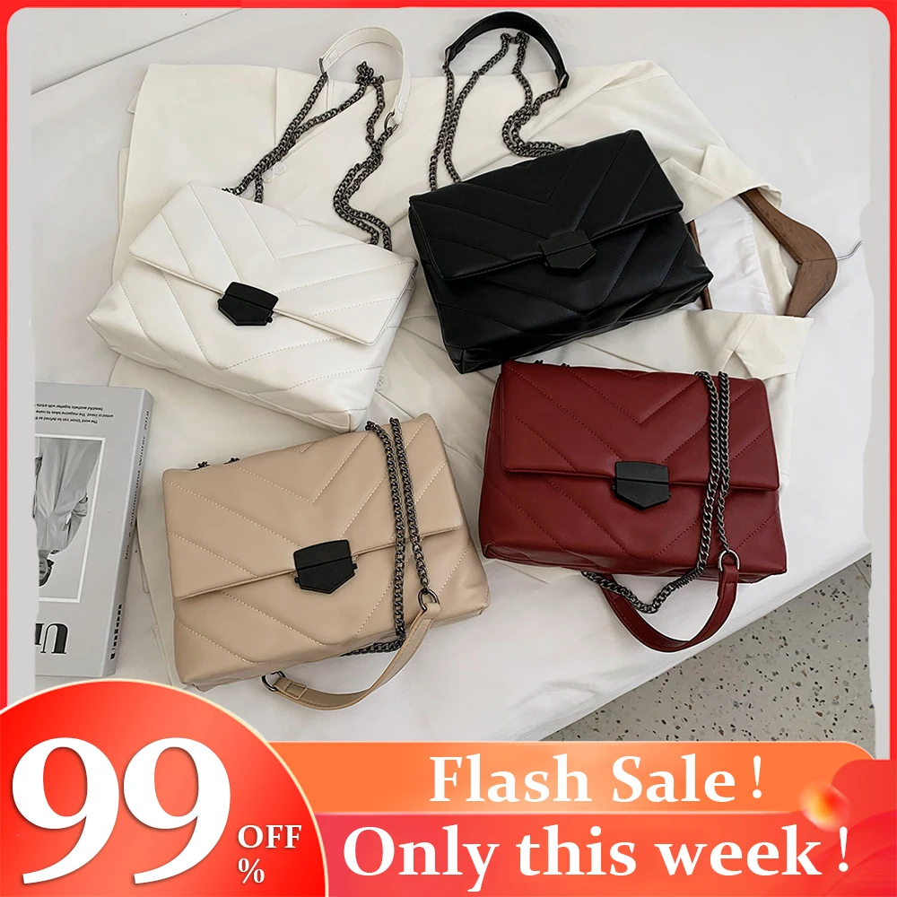 

Сумка-мессенджер женская из искусственной кожи, с ручкой сверху и цепочкой