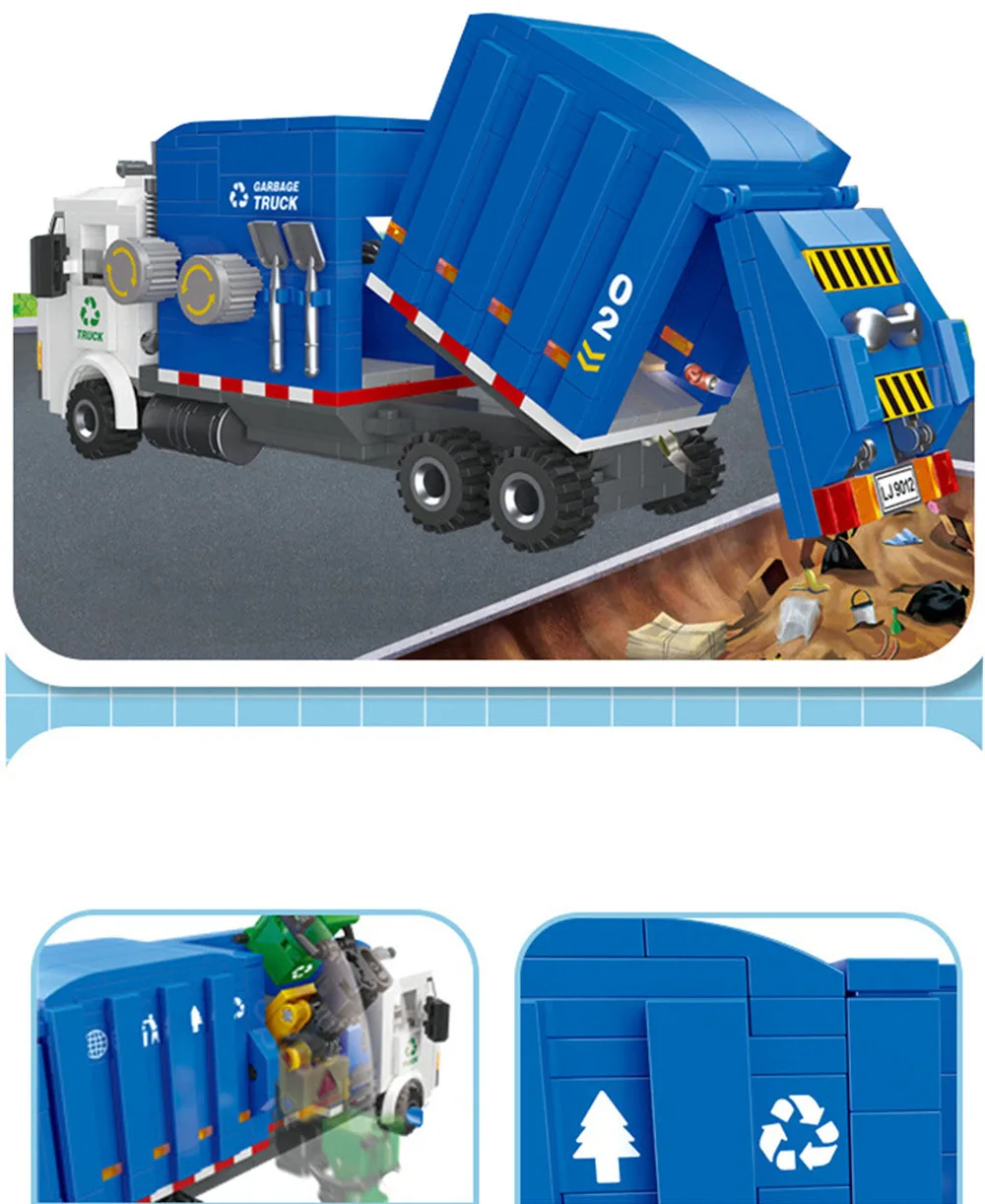 Городской санитарный автомобиль Снегоуборщик уборщик мусоровоз блок сделай сам