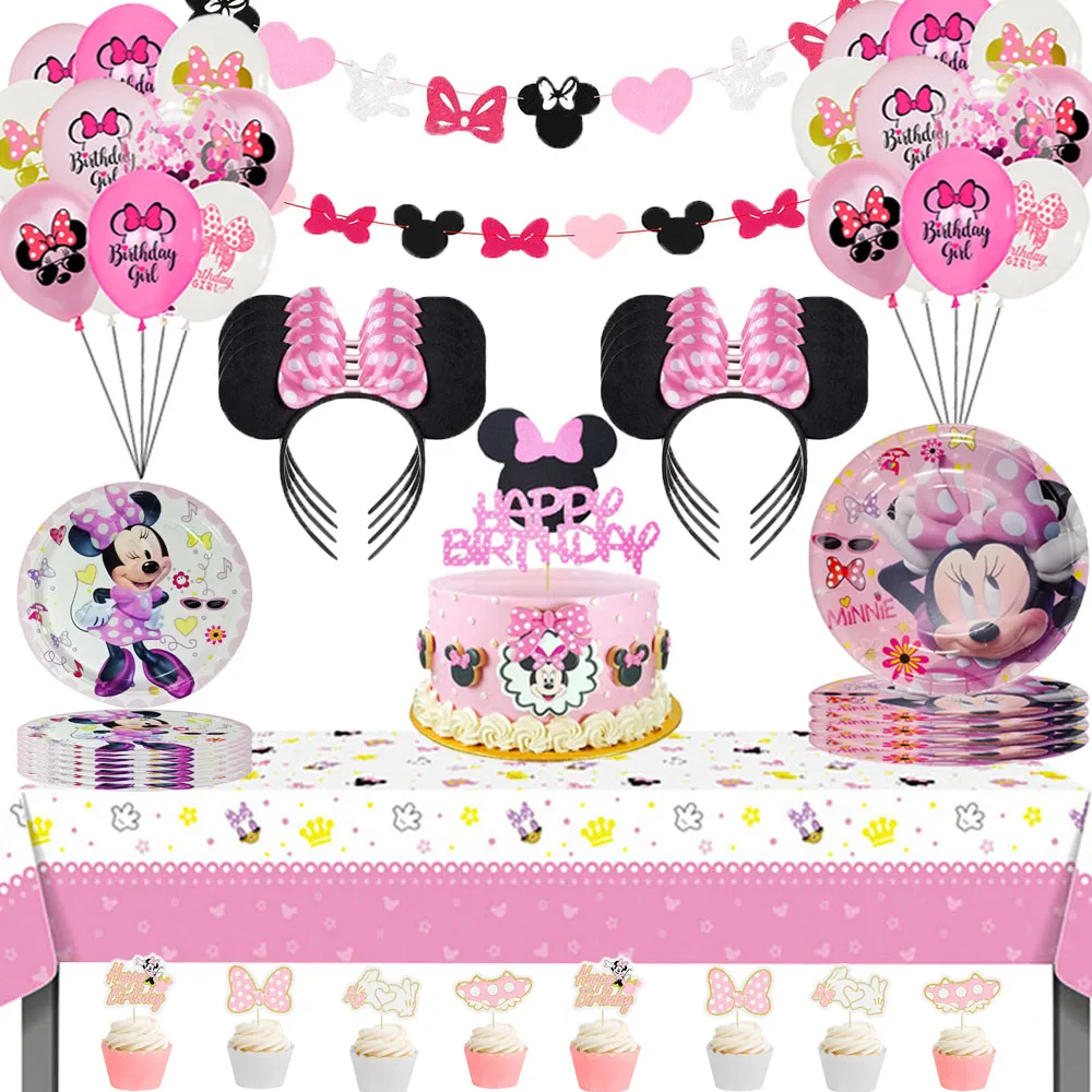 New Disney Minnie Mouse Party Themed Birthday Anniversary Pa