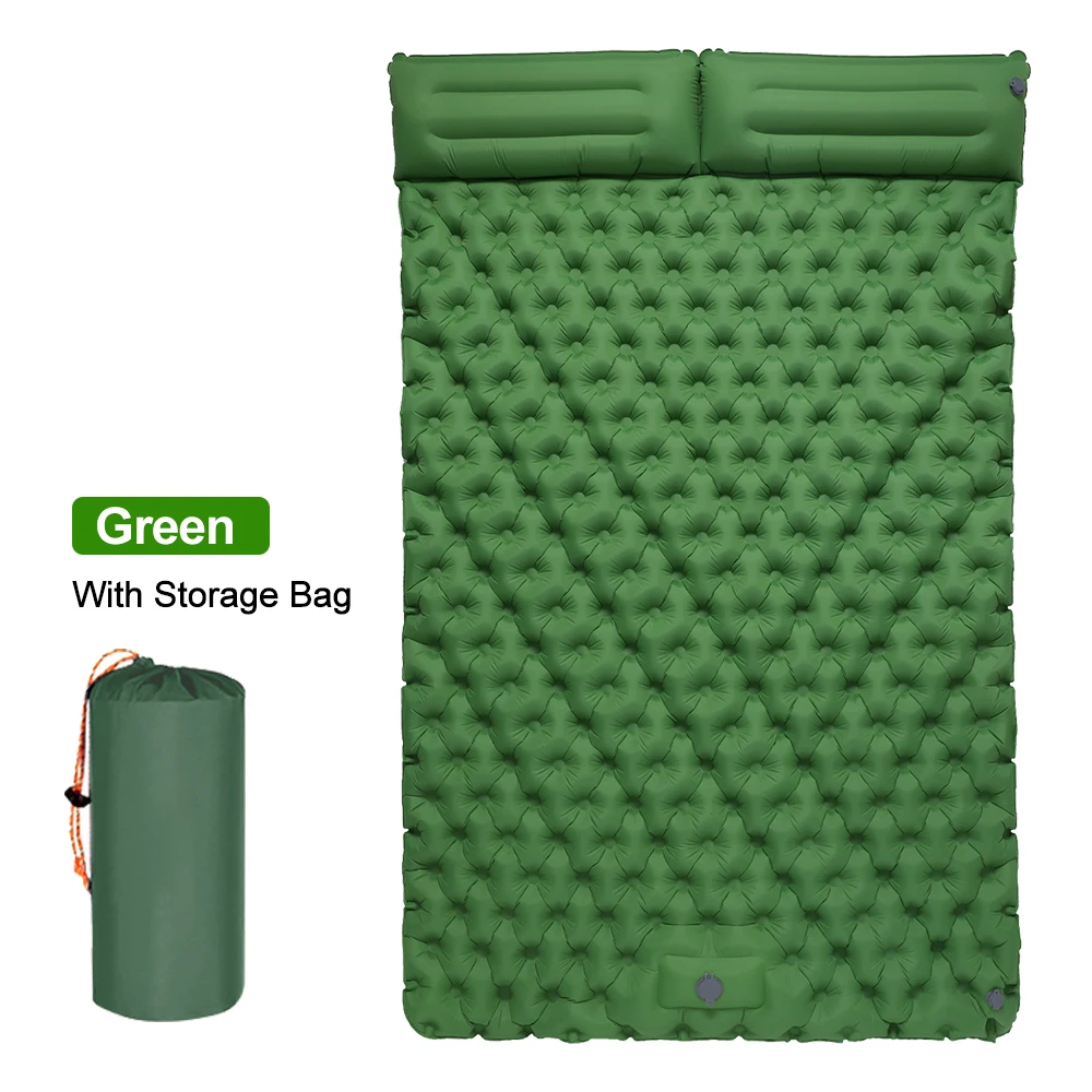 Camping Double Sleeping Pad Camping Mattress 2 Person Extra Thick Queen Camping Pads Tent Mattress for Adults (Foot Pump) New