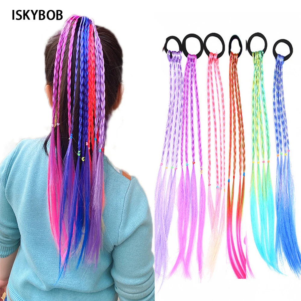 

Simple Elastic Hair Band Rubber Band Accessories Kids Wig Headband Girls Twist Braid Rope Headdress Child Gift Drop Shipping