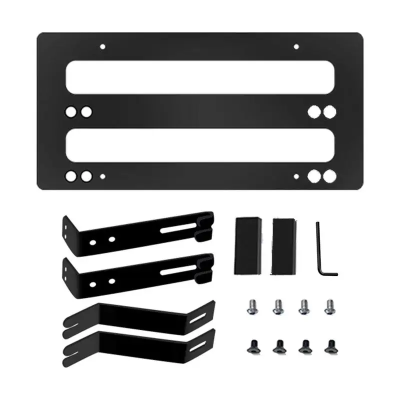 

License Plate Frames For Men Punch Free Aluminum License Plate Frames Adjustable License Plate Frame With Metal Caps And Bracket