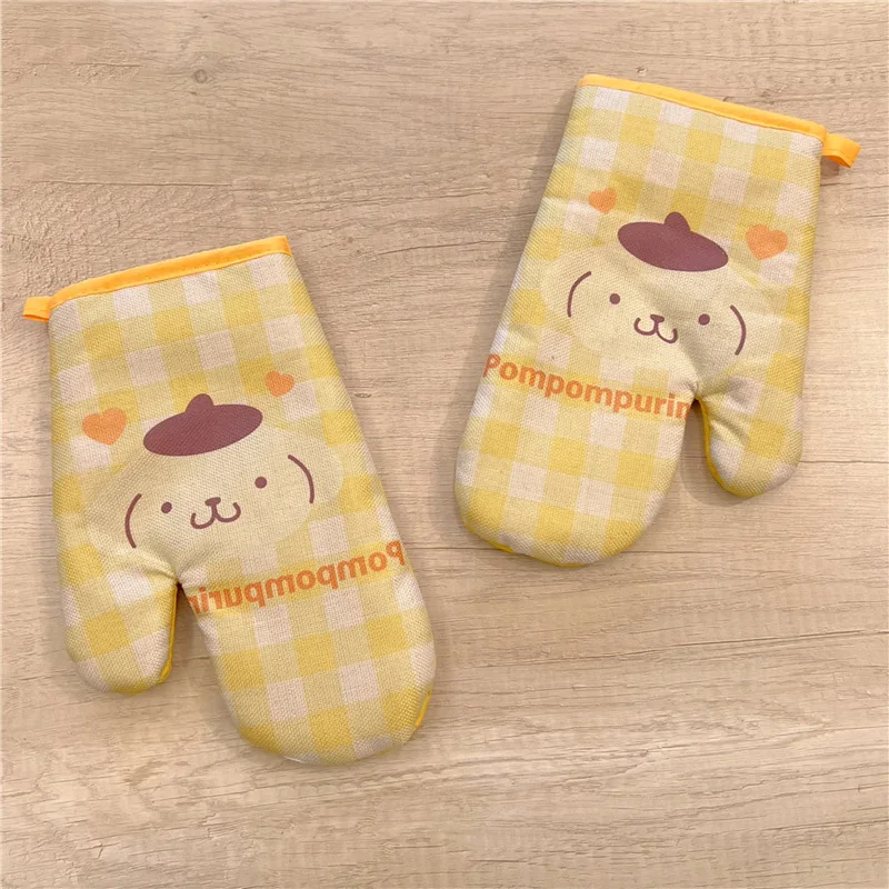 Kawaii Kuromi PomPomPurin Cinnamoroll MyMelody хлопчатобумажные плюшевые теплоизоляционные перчатки