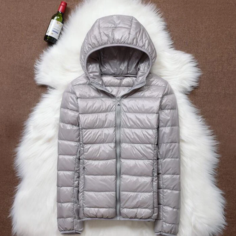 Autumn Plus Size 4XL Women Down Jacket Winter Ultra Light 90% White Duck Down Coat Short Hooded Puffer Jacket Female Warm Parka