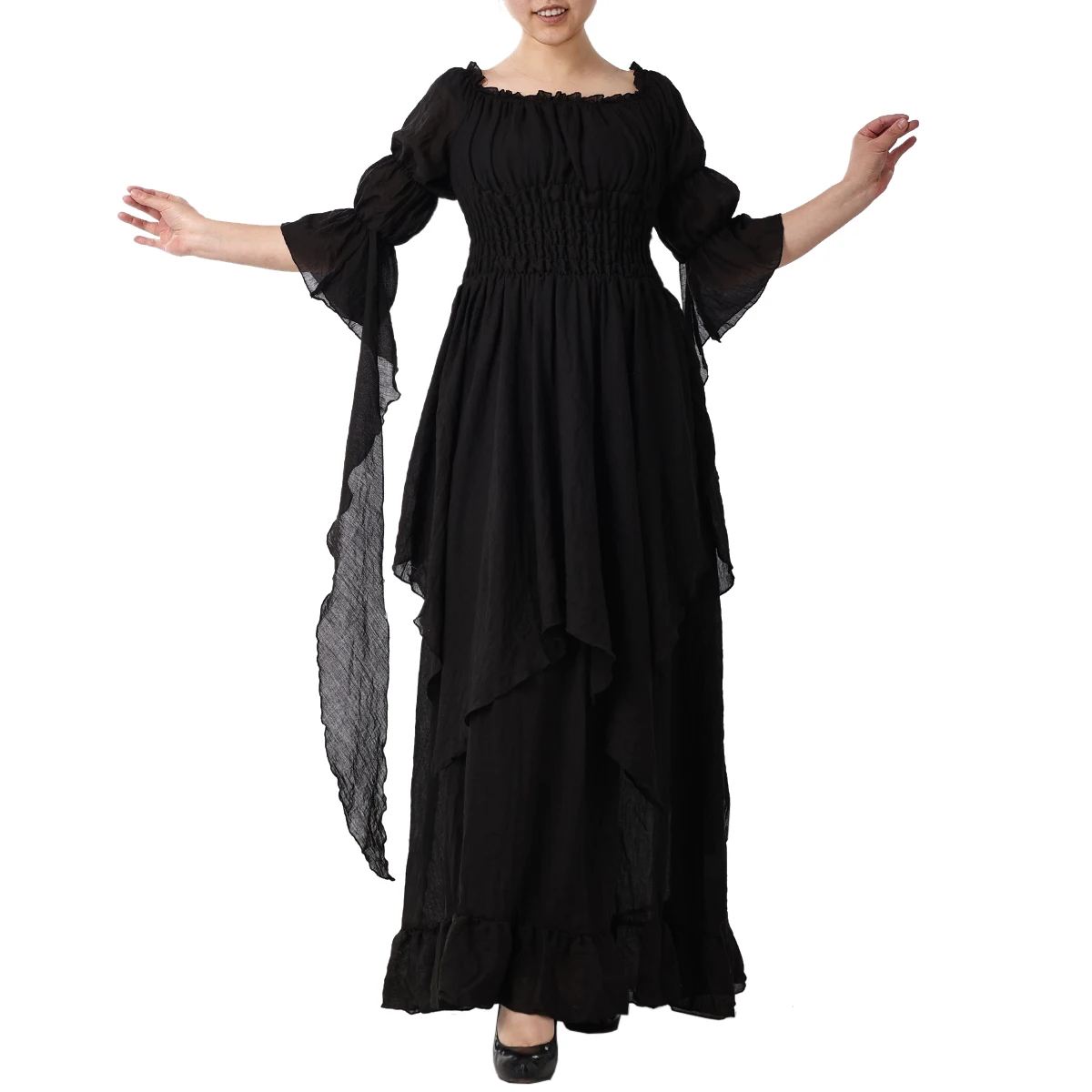 Платье пиратское женское средневековое с открытыми плечами |