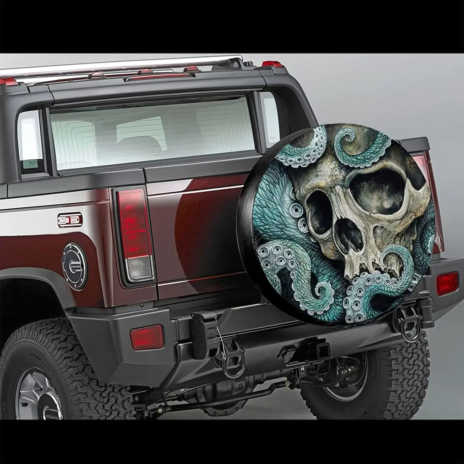 Delumie Череп Осьминог Полиэстер чехлы для запасных шин Bling автомобильные