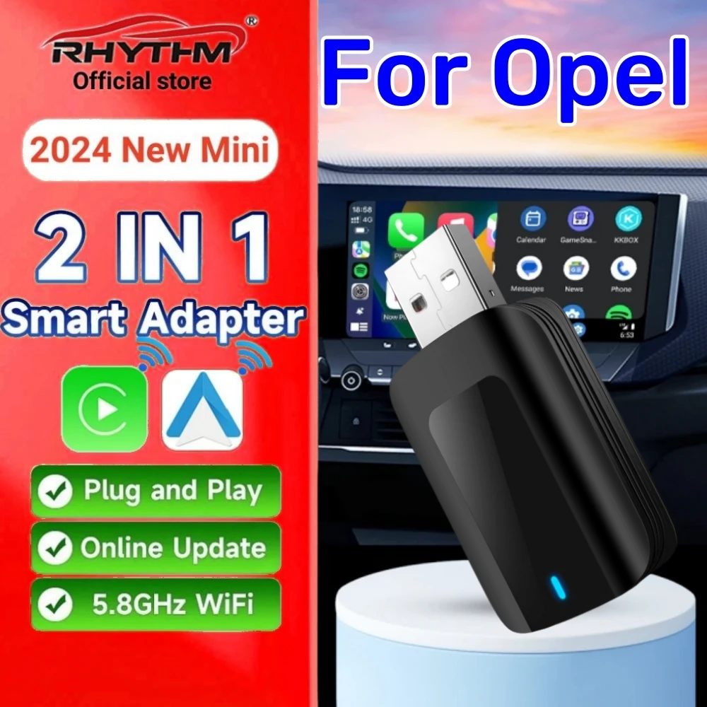Adattatore Wireless CarPlay E Android Auto 2-in-1 Per Opel Crossland Con WiFi 5GHz