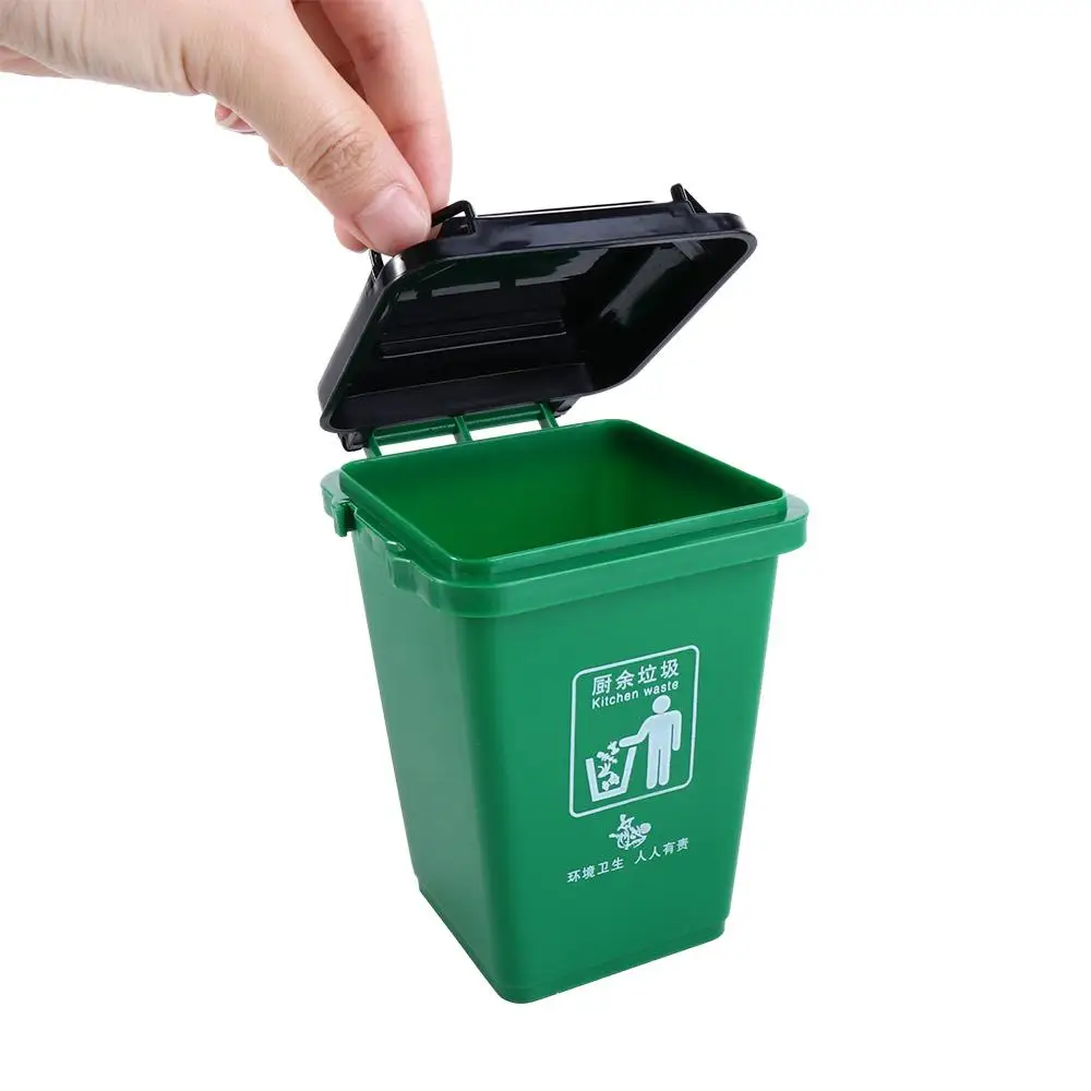 Desktop Organizer Home Storage Can Mini Garbage Sorting Decor Toys Pen Waste Bin Trash Model