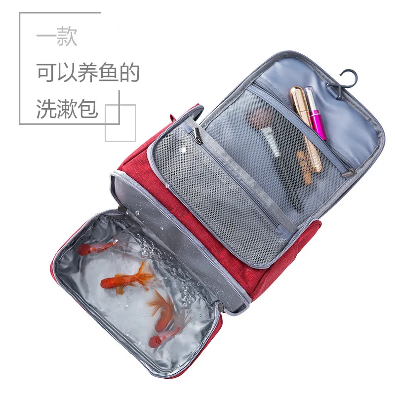 Oxford Travel Organizer Cosmetic Bags for Women Necessaries Make Up Case Wash Toiletry Bag Men Necessaries Hanging Make Up Bag