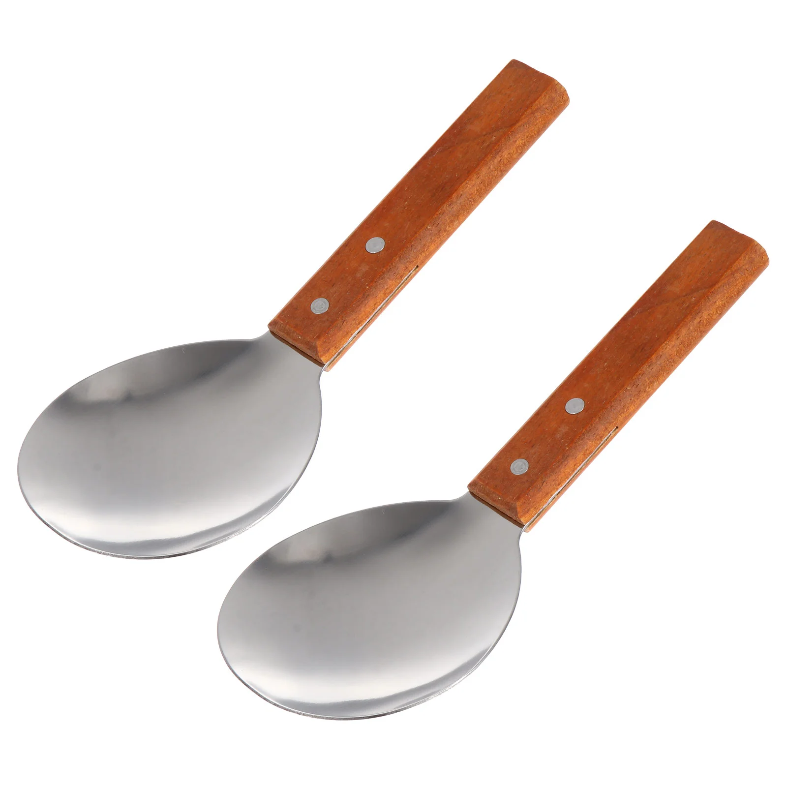 

2 Pcs Rice Spoon Cooking Scoops Asian Soup Spoons Big Spoon Non-stick Spoons Stainless Steel Home Kitchen Spoons Asian Rice
