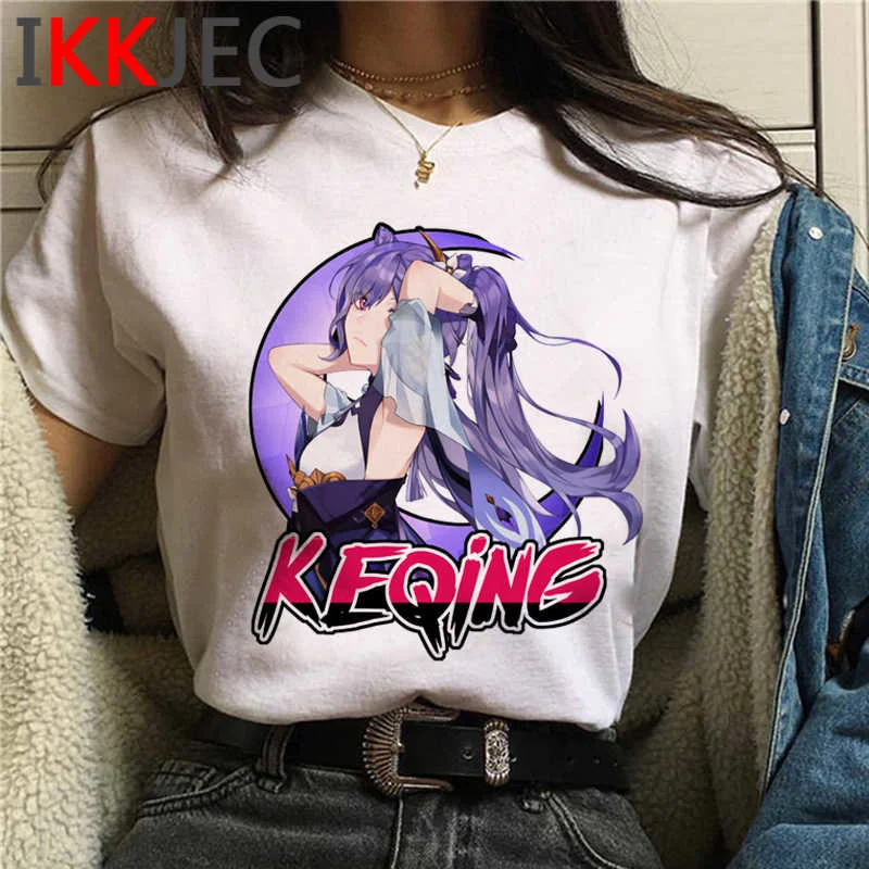 

Genshin Impact clothes summer top male couple clothes 2022 aesthetic white t shirt kawaii t shirt clothes vintage