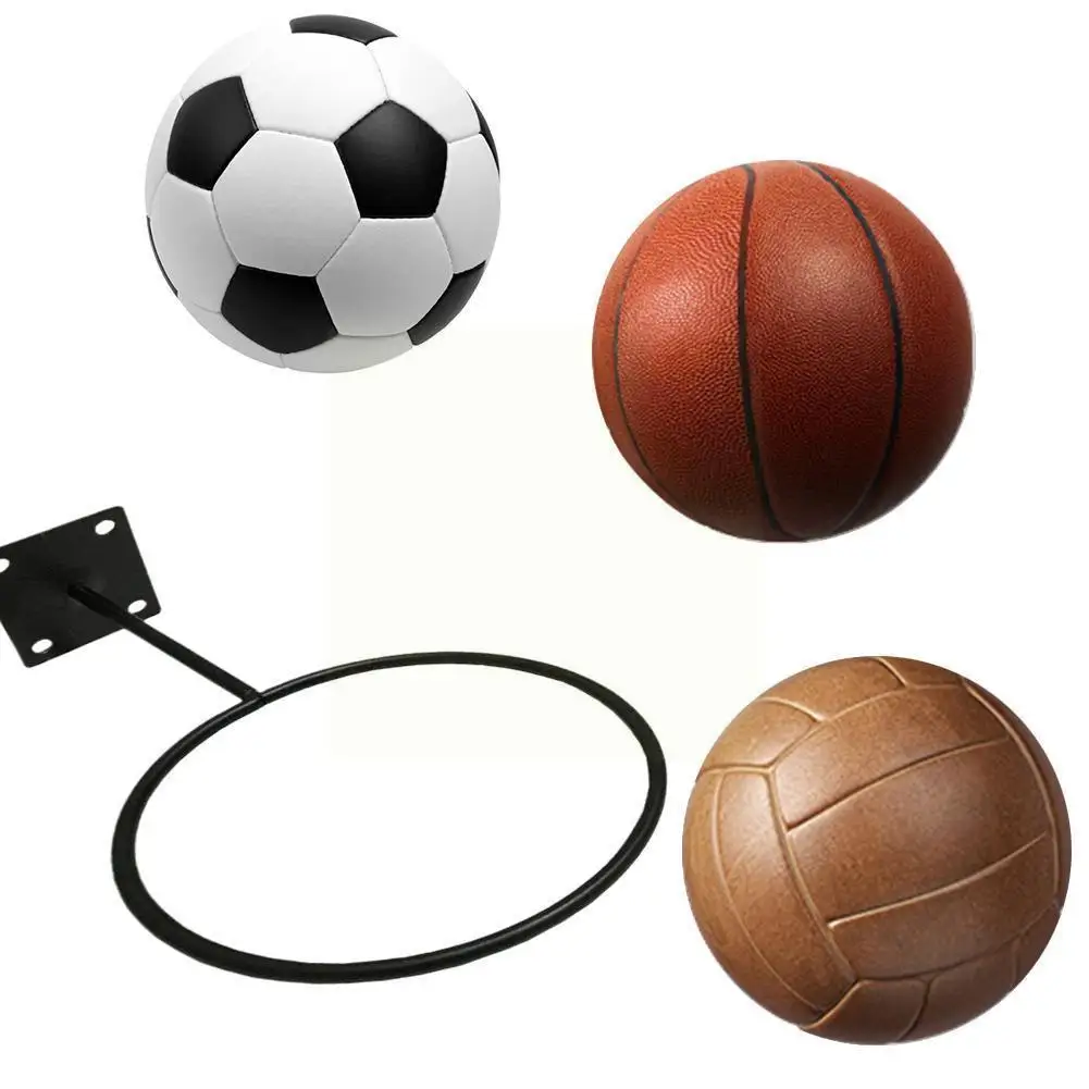 

1 Pcs Black Wall Mounted Ball Holders Display Racks For Basketball Football Volleyball Exercise Ball R7L0