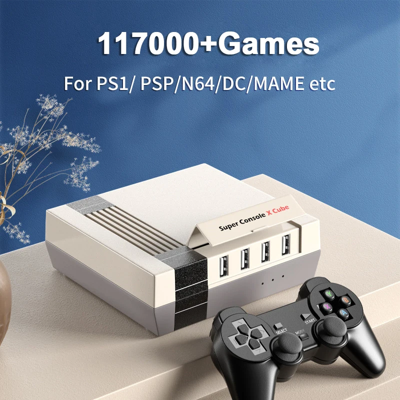 Super Console X Cube Retro TV Video Game Consoles For PSP/PS1/N64/DC/Naomi 117,000+ Classic Games Display on TV Projector