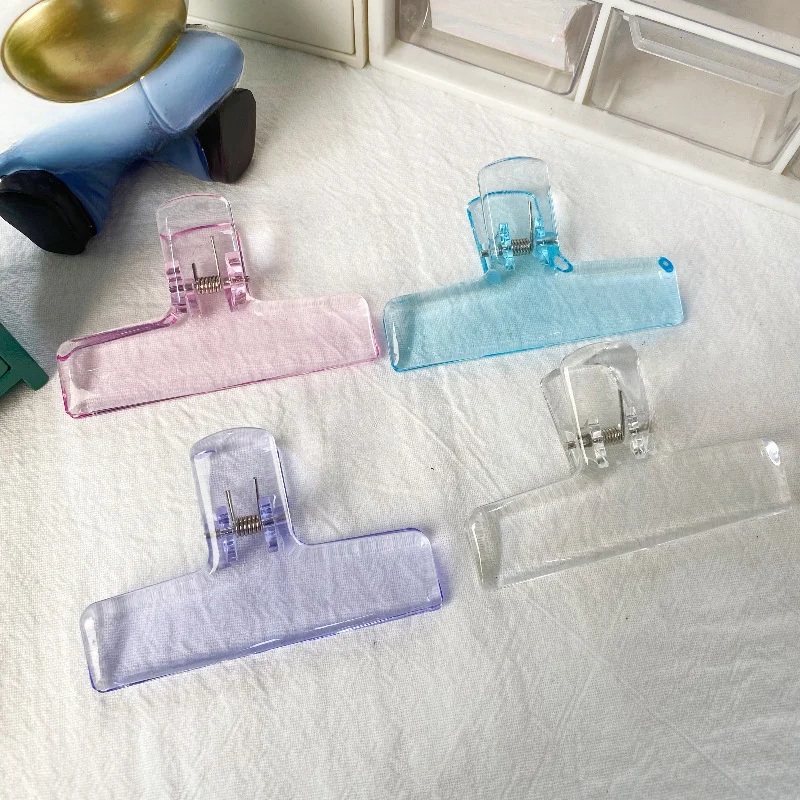 

Transparent Binder Clips Bill Paper Clips Sealing Clips Hinge Cute Paper Clips Stationery for Home Office Document Folder