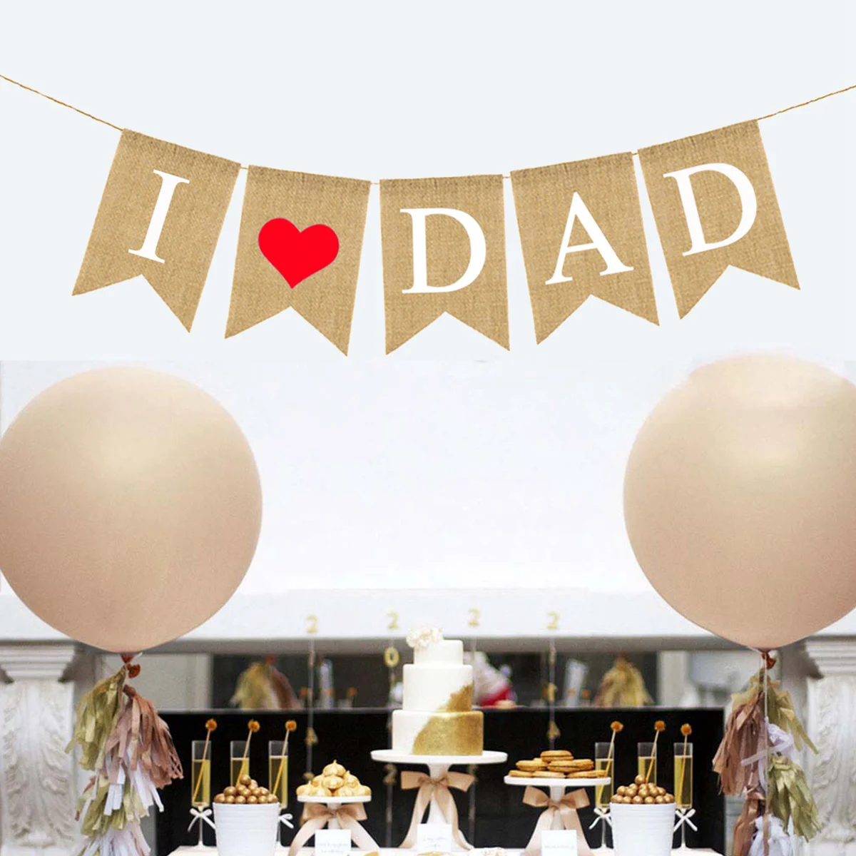

Father's Day Decorations Banner European American Bunting Garland Linen Hanging