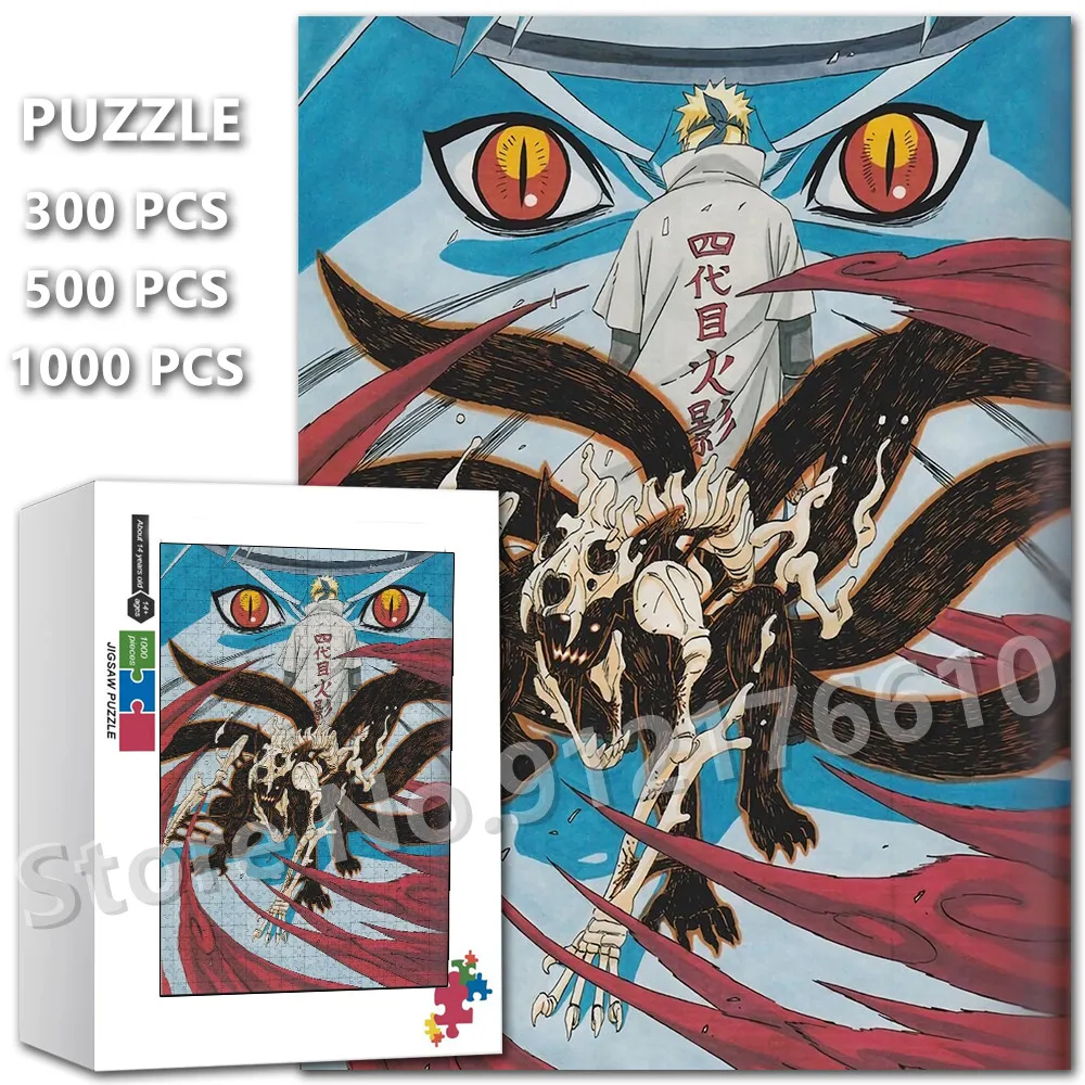 

Naruto Wooden Jigsaw Puzzles Bandai Anime Kakashi Sasuke Itachi 1000 Pieces Puzzle for Adult Kids Education Decompression Gifts