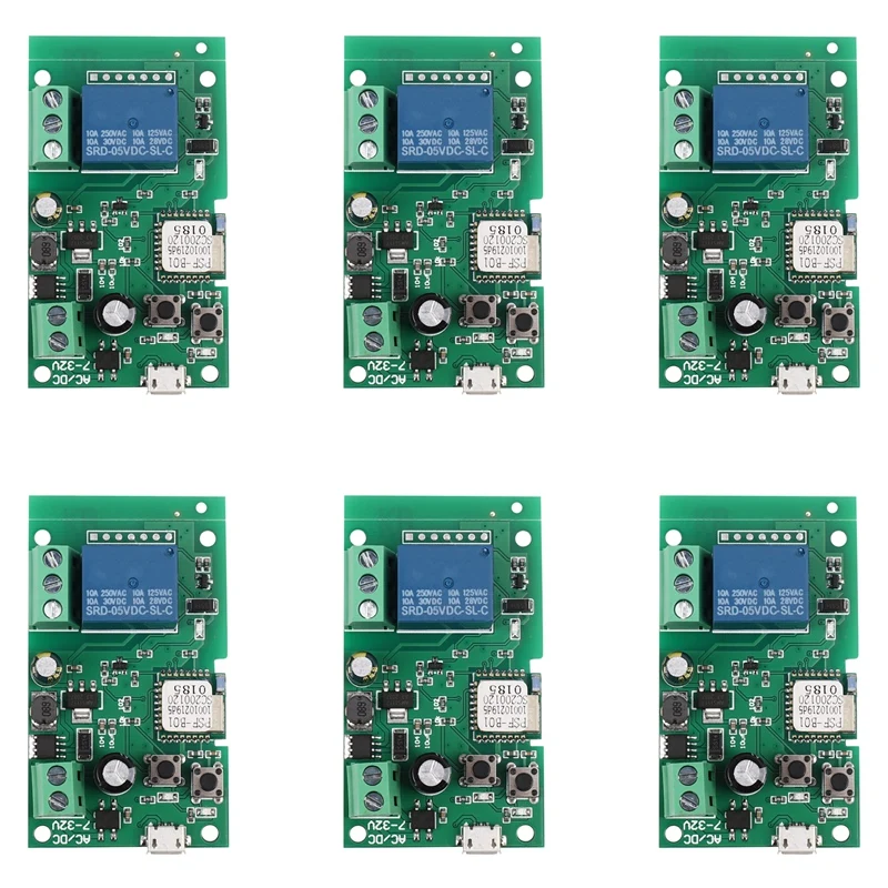 

6X Ewelink Smart Wifi Switch Relay Module Timer DC 5V/12V/24V/32V Remote Control Inching/Self-Locking Alexa Google Home