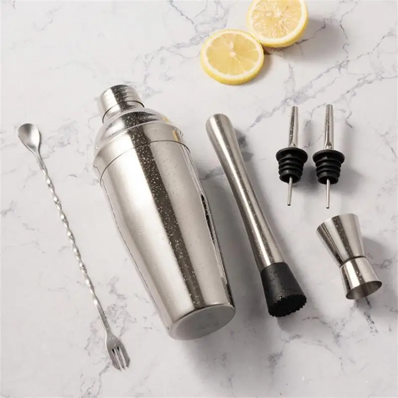 

6pcs Stainless Steel Cocktail Shaker Mixer Wine Martini Boston Shaker For Bartender Drink Party Bar Tools 550ML/750ML