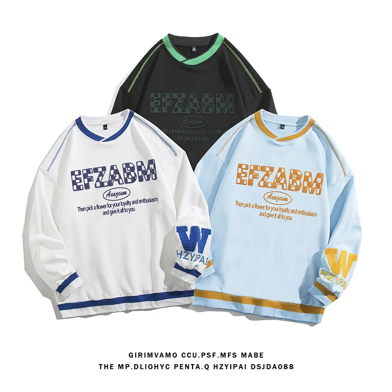 

New Sleeves W Print T-Shirt Women/Men T-shirt Unisex Young Casual Cotton Letter Tops Summer Autumn Harajuku Hip Hop Streetwear