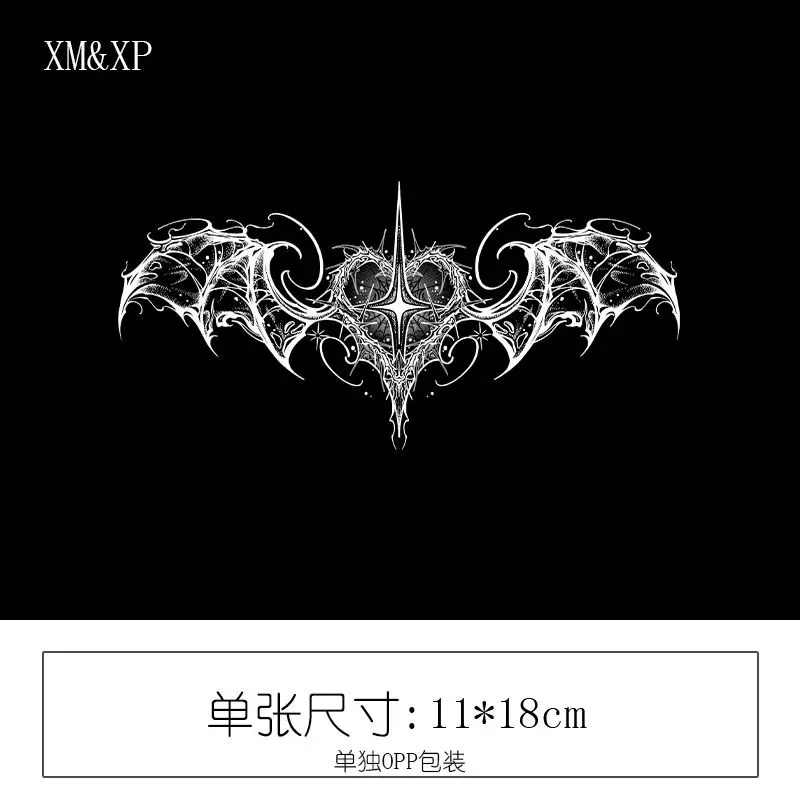 Травяная искусственная тату-наклейка на крылья летучая мышь водостойкая