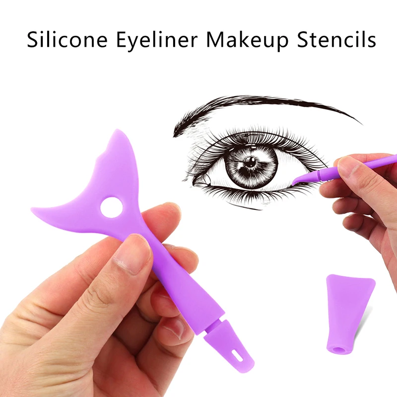 

Silicone Eyeliner Stencils Wing Tips Drawing Wearing Aid Face Cream Mask Applicator Makeup Tool Resusable