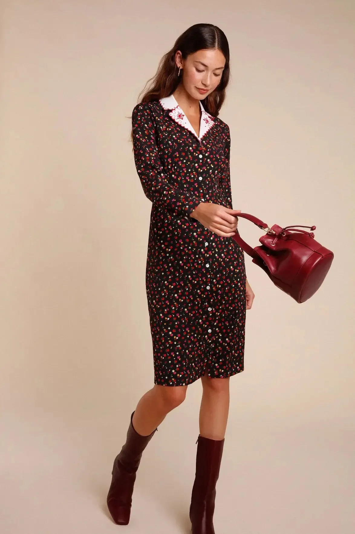 Женское повседневное мини-платье с цветочным принтом винтажные осенние платья