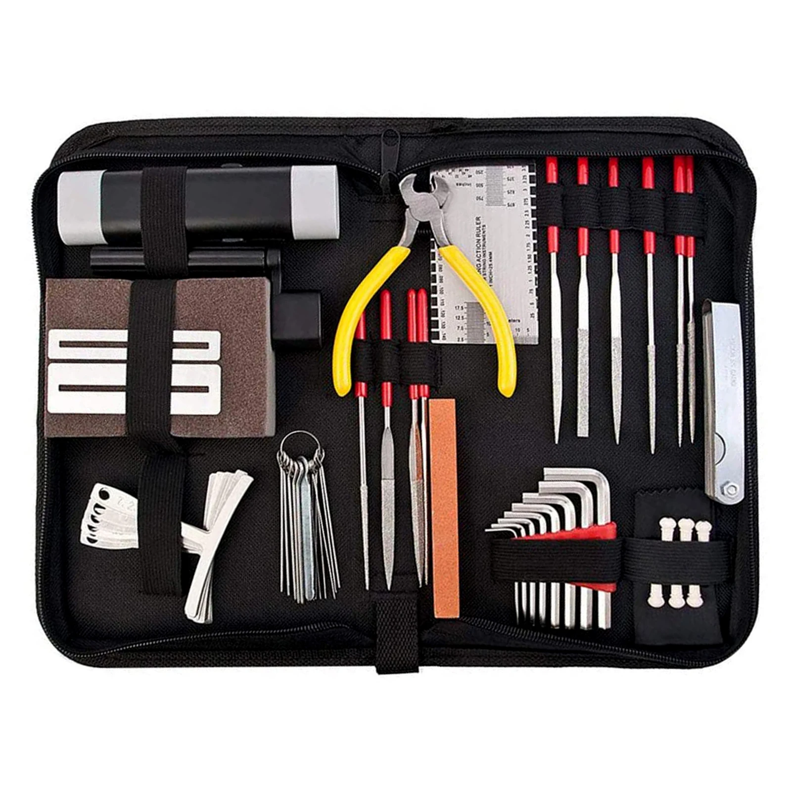 

57PCS Guitar Repair Maintenance Tools String Action Ruler Luthier File Guitar Bridge Pin for Guitar Bass Music Lover Gift Choice