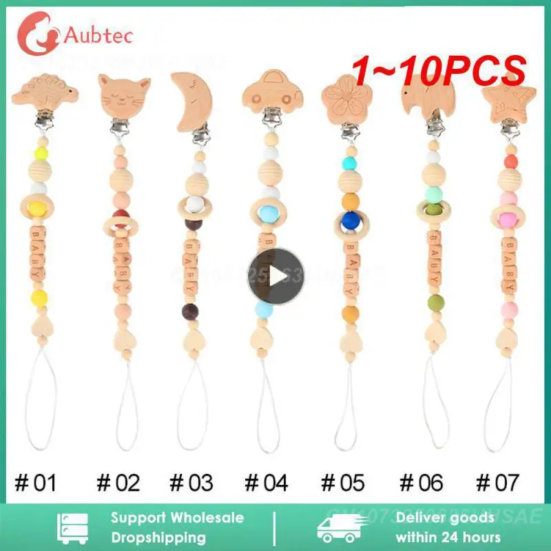 

1~10PCS Custom Name Baby Pacifier Clip Chain Dummy Holder Nipples Children Pacifier Clips Pacifier Teether Teething Toy Cartoon