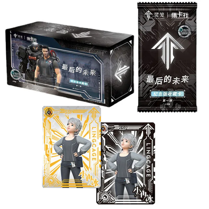 

Original LING CAGE Anime Figure YUEKUI BAI Bronzing Flash Cards INCARNATION Collection Family Table Toys Gift for Children
