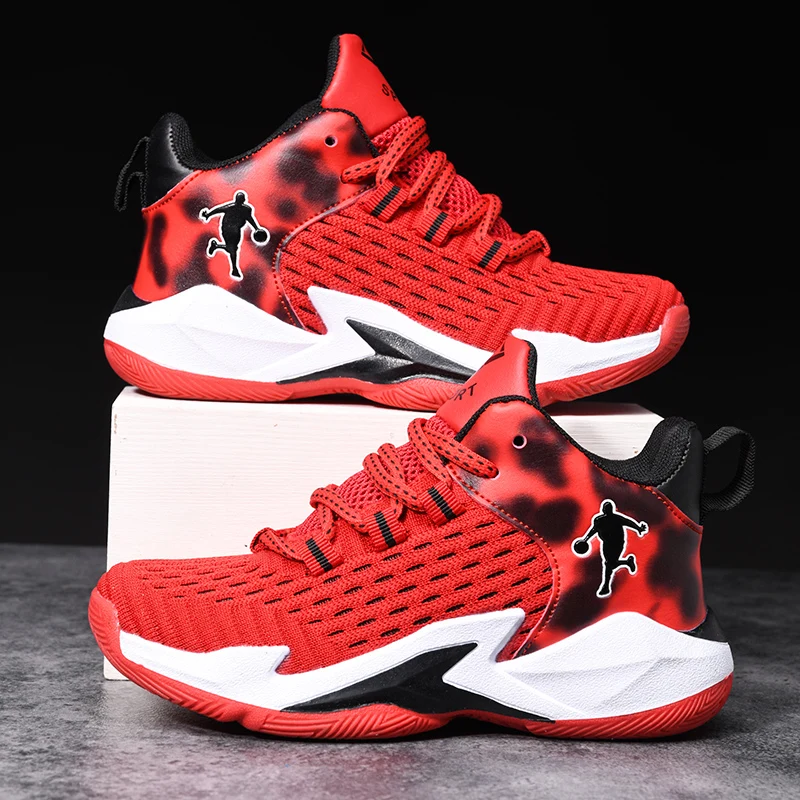 

Hot Sale Kids Basketball Shoes Boys Sneakers Non-slip Training Shoes High Top Child Comfortable Casual Sneakers Mesh Athletic