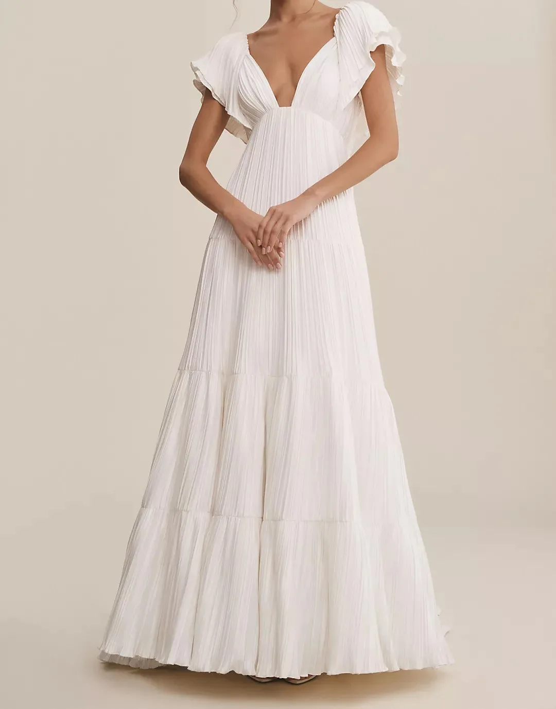 

Winter Long Elegant Backless Bride A-Line Civil Women Wedding Dress WHW-283