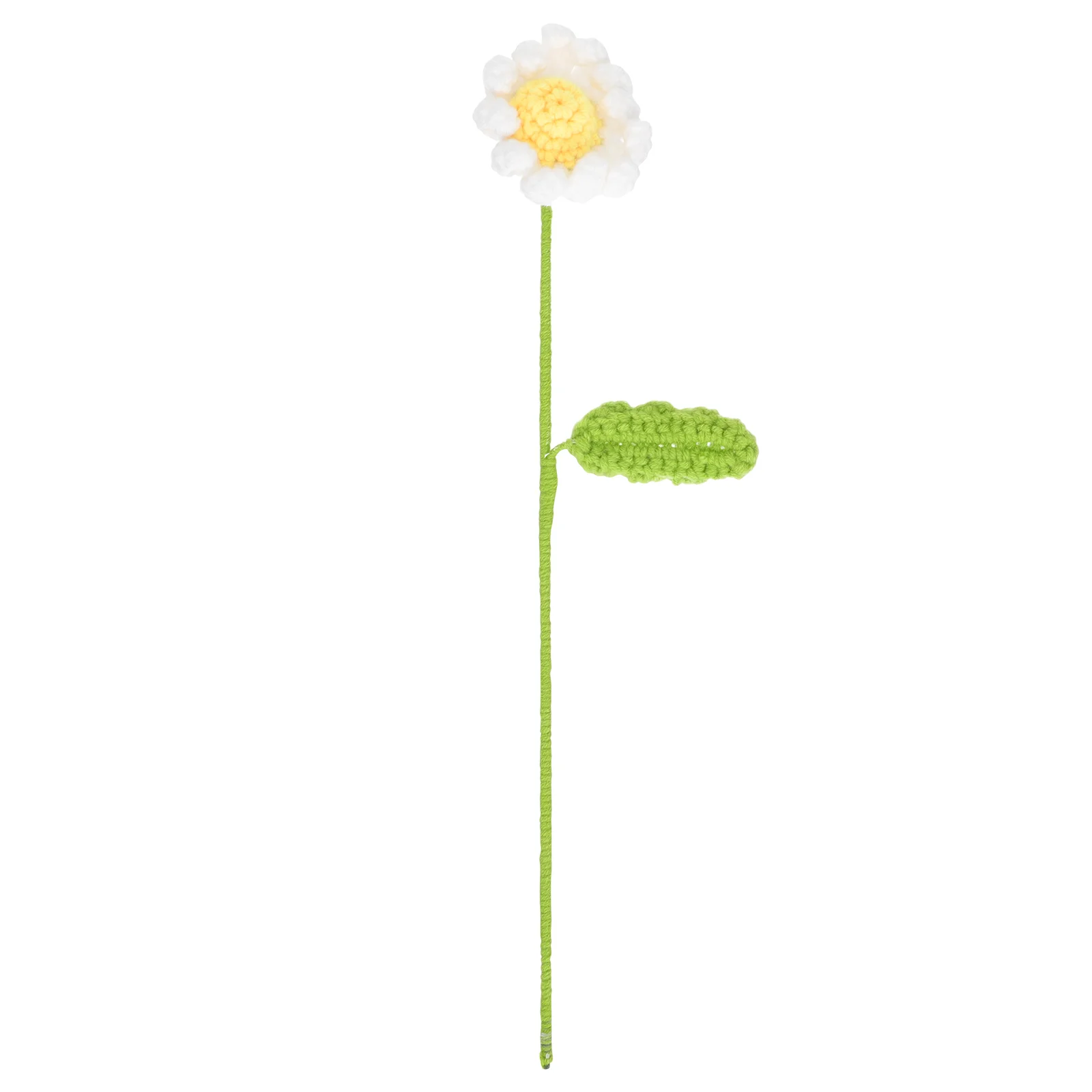 

Flower Flowers Artificial Knitted Crochet Fake Stem Bouquet Eucalyptus Daisy Hand Wool Stems Bedroom Decorationdecorations Faux