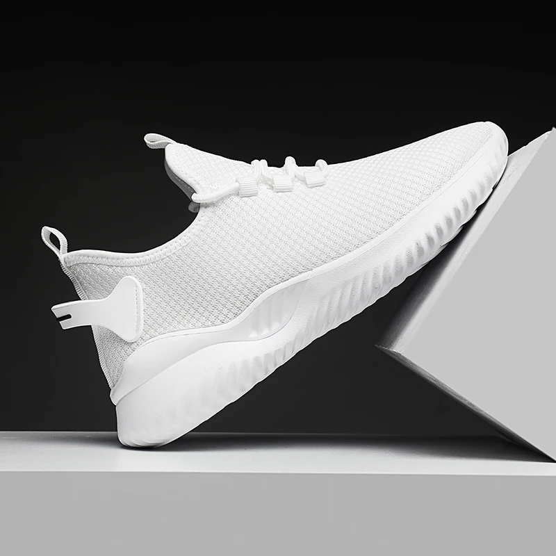 Hot Sale Light Running Shoes Men Sneakers Knit Mesh Breathable Non-slip Wear-resistant Outdoor Casual Walking Men Sport Shoes