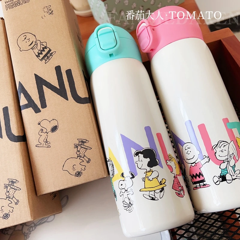 

480 мл Snoopy новая милая кружка из нержавеющей стали с изоляцией чашка более 6 часов горячая вода мультяшный милый фотографический подарок для ...